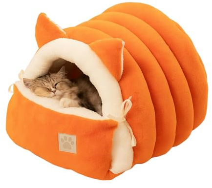Cat and Dog Bed - Washable Plush Nest with Removable Cushion | Small Dog and Cat Bed for Kittens and Puppies - Soothing and Warm for Indoors, Home, Indoors