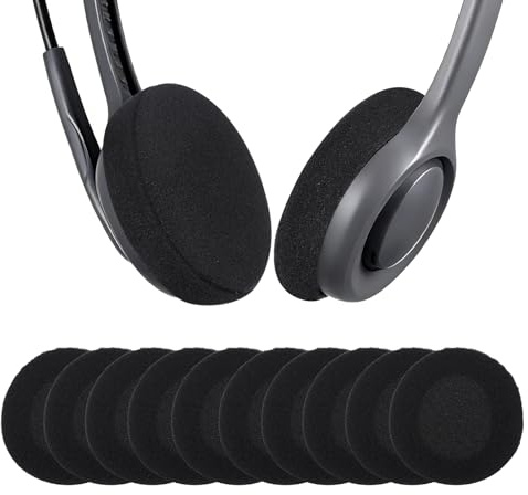sourcing map 10 Pcs Foam Ear Pads Replacement Cushions (2.56/65mm) - Universal High Density, Soft Headphone Sponge Covers for Music/Gaming, Fits Most Standard Size Telephone/Headsets