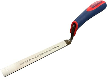 Spear & Jackson TUCK34SF ¾ Tuck Pointer (19mm) – Soft-Feel Handle, Carbon Steel Masonry Tool for Bricklaying, Mortar Shaping, Finishing, Restoration & DIY Projects