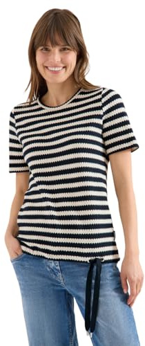 Damen Shirt mit Rundhals im Ajour-Look