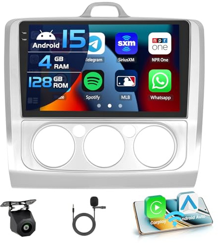 Inefala 4+128G 9'' Android 15 Autoradio per Ford Focus 2004-2011