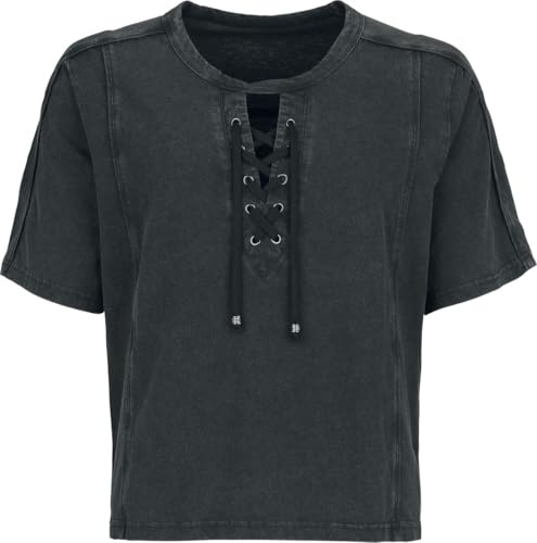 Black Premium by EMP Damen T-Shirt Essential T-Shirt mit Schnürung schwarz