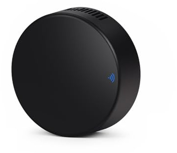 Tomvorks Mini Control Remoto IR con Sensor de Temperatura y Humedad para TV, Aire Acondicionado, Temporizador de Monitoreo en Tiempo Real, Negro