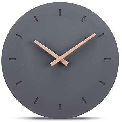 Cander Berlin MNU 6130 G Designer Wanduhr aus Beton mit lautlosem Uhrwerk - 30,5 cm Ø - kein nerviges Ticken