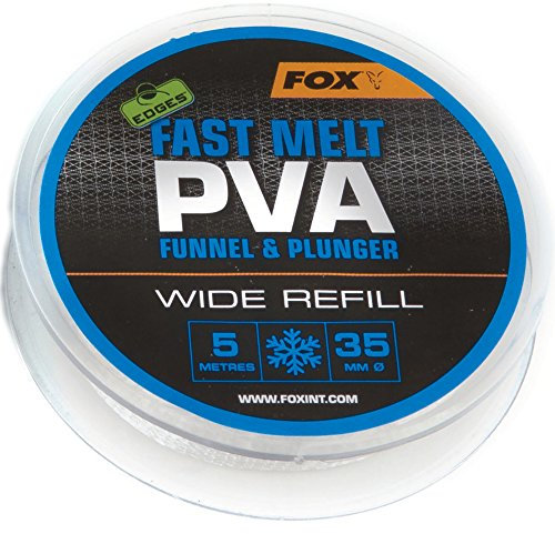 Fox Edges PVA Mesh Refill Fast Melt 5m - PVA-Schlauch Mesh System, wasserlösliches Netz zum Karpfenangeln, Futternetz, Größe:35mm Wide