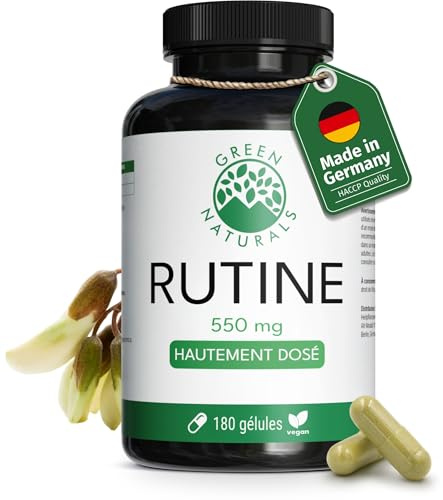 Green Naturals Rutin – Hochdosiert: 550 mg – 180 Kapseln | 95 % Rutin · Aus Sophora japonica · 6-Monatsvorrat