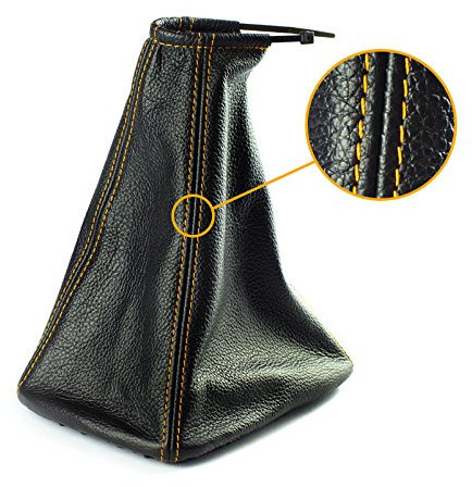 Schaltmanschette Schaltsack Sack Schwarz Faden Orange Echt Leder myshopx SA83
