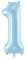 PartyDeco Folienballon 1. Geburtstag - Pastell Folienballon Nummer 1 in Hellblau - Größe ca. 86 CM Geburtstag Folienballon Hel Deko Geburtstag Party Jubiläum