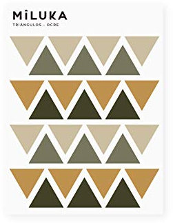 MILUKA Wandtattoo Kinderzimmer Deko Dreiecke - Wandsticker Kinderzimmer Jungen Geometrische Forme Wandtattoo Babyzimmer Deko - Wandaufkleber Kinderzimmer Mädchen oder Junge - Senfgelb 52 Stück