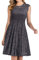 Meetjen Damen Festliche Cocktailkleid Elegante Abendkleid Hochzeitskleid Knielang Brautjungfern Midi Spitzenkleider Grey 2XL