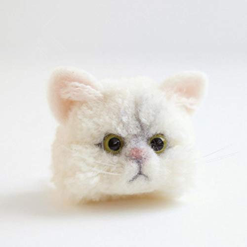 Daruma Tier-Pompom-Tiere mit Wickelwolle, Strickset für Anfänger Persische Katze