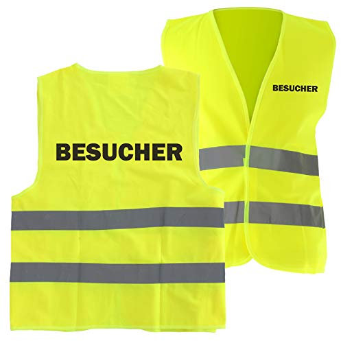 10 Stück Warnweste BESUCHER Sicherheitsweste mit Druck auf Rücken und Brust