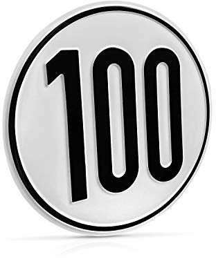 Betriebsausstattung24® Geschwindigkeitsschild für Kraftfahrzeuge | Angaben zur Zulässigen Höchstgeschwindigkeit | Rund | 100 km/h, Aluminium
