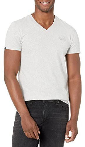 Superdry Herren Vintage Logo EMB VEE Tee T-Shirt, Glacier Grey Marl, S