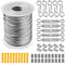 Cavo Acciaio Rivestito Kit, Filo In Acciaio Inox Cavo Intrecciato, Fune Kit Appendere Cavo Ganci Cavi, Fune Tenditore, Per Appendere Quadri, Lamp, Filo Stendibiancheria, Tende, Giardino (30m)