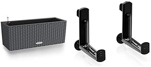 Lechuza – Pot de Fleurs d’Extérieur et d'Intérieur – Cottage Balconera & Accroche d'Exterieur – Accessoire pour modèle Balconera – Coloris Noir – 4,5 x 18 x 19 cm