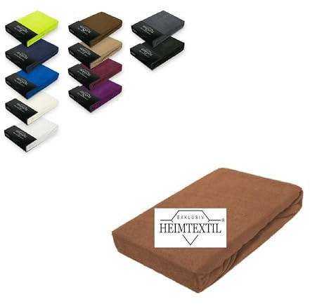 EXKLUSIV HEIMTEXTIL Frottee Spannbettlaken Marke 70 x 140 cm 80% Baumwolle, 20% Polyester Öko - Tex Zertifiziert, Markenqualität, Matratzenhöhe bis 10 cm, Nougat