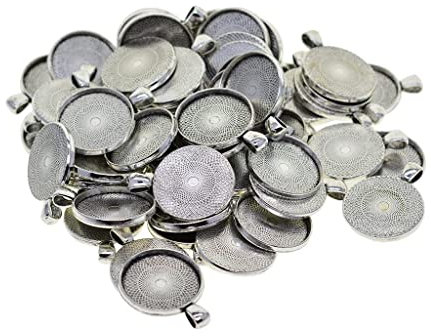 SM SunniMix 50 STÜCKE Leere Leere Cabochon Bezel Anhänger Leerzeichen Grundeinstellungen für Schmuckherstellung, 20mm