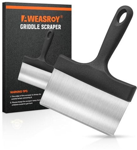 Grillschaber für robusten Grillschaber aus Edelstahl mit 12,7 cm langem Griff, stabiles Lebensmittelschaber-Werkzeug, für Küche, Schwarzstein, Grillzubehör, Grillwender im Freien