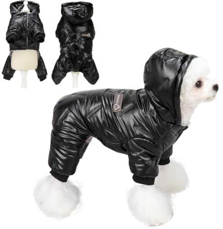 PETCUTE Hundemantel mit Kapuze,Hundebekleidung,Wasserdicht Haustier Kleidung Hundejacke für Kleine Mittlere Große Hunde,Kapuzenpullover für Hunde,Ideal für den Winter,Winddichte Hundeweste