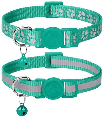 Taglory Reflektierendes Katzenhalsband mit Sicherheitsverschluss, 2 Stück