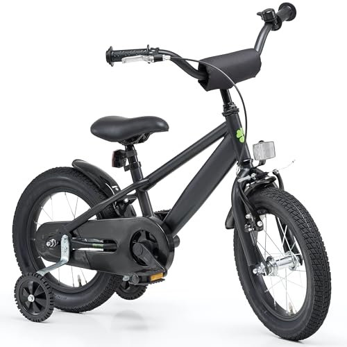 Bachtenkirch Qualitäts Kinderfahrrad 14 Zoll Matt Schwarz Junge Kinderrad Fahrrad ab 3 Jahre