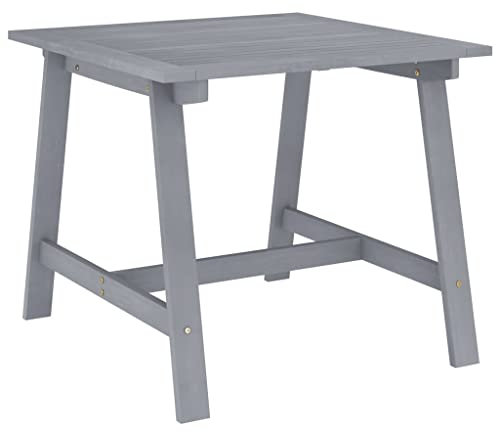 INLIFE Garten-Esstisch Grau 88x88x74 cm Akazie Massivholz