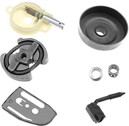 YINETTECH Ensemble avec 7pcs Kit d'engrenage à Vis sans Fin de Pompe à Huile de Roulement Tambour d'embrayage 530 06 93-42/530069342 Compatible avec Husqvarna 36 41 136 137 141 142 Tronçonneuse