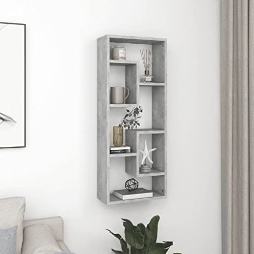 ZQQLVOO Scaffale in piedi Libreria Scaffale portaoggetti Scaffale a scaletta Scaffale a Parete Grigio Cemento 36x16x90 cm in Truciolato Camera da letto soggiorno ufficio Design semplice