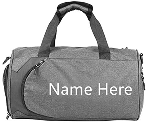 Personalisierte Bestickte Sporttasche Reisetasche Mit Jedem Text Benutzerdefinierte Sporttasche Mit Schuhfach & Nassfach (Grau)