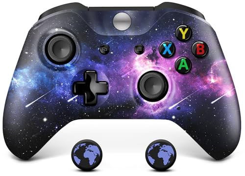 Isferch Controller wireless compatibile con Xbox One Design Galaxy modello per tutti i modelli Xbox One, serie X S e PC con jack audio per cuffie da 3,5 mm