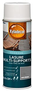 Xyladecor - Lasure Protectrice Aérosol pour Bois Extérieur - Abris, Palissades, Mobilier de Jardin, Volets, Portes et Portails - Gris Urbain 400ml