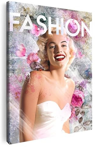 Artmazing | Marilyn Monroe Bild Leinwand | Leinwandbild Hochformat | Coco Chanel Bild | Große Bilder für die Wand | Marilyn Monroe Bilder | Buntes Poster für Wand | Bild Marilyn Monroe