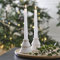 Ginger Ray Weißer Keramik-Kerzenhalter für den Weihnachtsbaum, Tischdekoration, 2 Stück