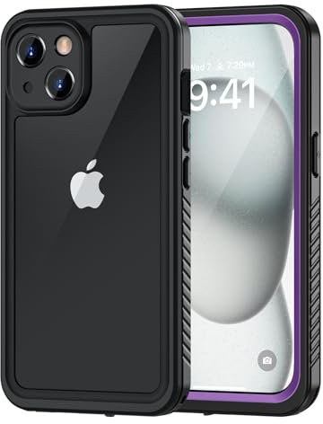Lanhiem for iPhone 15 Plus Case, IP68 Waterproof Dustproof Shockproof 15 Plus Cases with Built-in Screen Protector, Full Protective Front and Back Cover for iPhone 15 Plus - 6.7 inch (Purple)