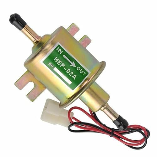 Electric Fuel Pump 12V Universal Low Pressure Gas Diesel Fuel Pump 3-6 psi HEP-02A Compatible with Cars, Motorcycles, ATV