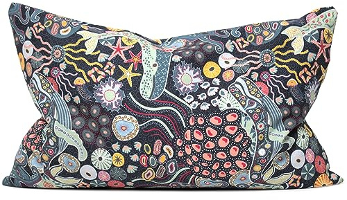 Zirbenkissen 30x20cm – Bio-Stoff Unter Wasser | Duftkissen mit Zirbenspänen – Zirbelkissen - Arvenkissen & Arvekissen mit Bio-Inlett