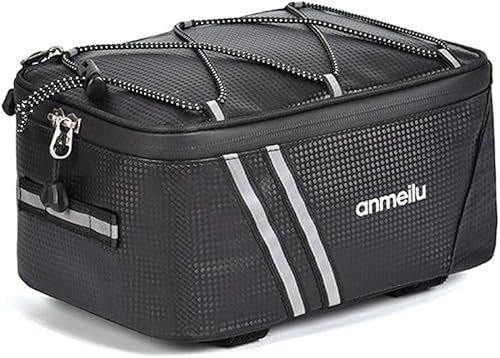 Sacoche Porte Bagage Velo Arriere, Sacoche Coffre Siège Arrière Bicyclette, Sac de Coffre de Vélo, Vélo Sacoche Porte Bagages, pour Articles Stockage Cyclisme Plein Déplacements Quotidiens (Noir)