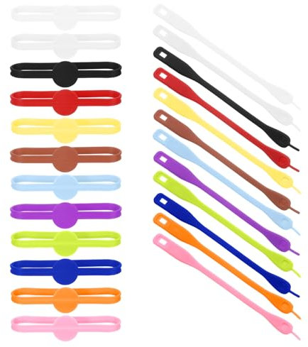 sourcing map 24Pcs Wine Glass Markers, Silicone Drink Marker Wine Glass Charm Markers Tags for Glasses Cup, Beer Bottle, Cocktail Glass, 12 Colors