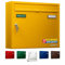 AL Briefkasten Systeme Basic 1er Briefkasten in RAL 1003 Signal Gelb 1 Fach DIN A4 Postkasten wetterfest wasserdicht rostfrei Briefkastenanlage mit Posthaltebügel und 2 Namensschildern