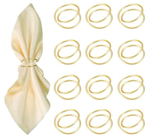Gold Napkin Rings-12 PCS Metal Spiral Napkin Rings(Spiral) Napkin Holders Buckles for Family Dinner, Wedding, Party,Table Decorations
