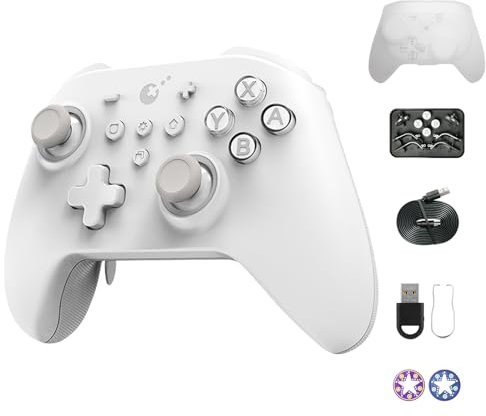 AKNES Gulikit KK3 Max Controller with 4 Back Buttons, Hall Joysticks and Triggers,1000Hz Polling Rate for Windows, Compatible with Switch/Steam Deck/Android/iOS/MacOS - White