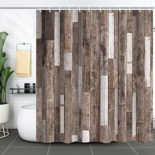 FAIRYGATE Bathroom Curtain Shower Curtain Garden Street Alley Picture Shower Curtains Outdoor View Waterproof Polyester Fabric Washable Bath Curtains with Hooks B8325