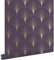 papier peint art déco violet foncé et or 0,53 x 10,05 m - ESTAhome