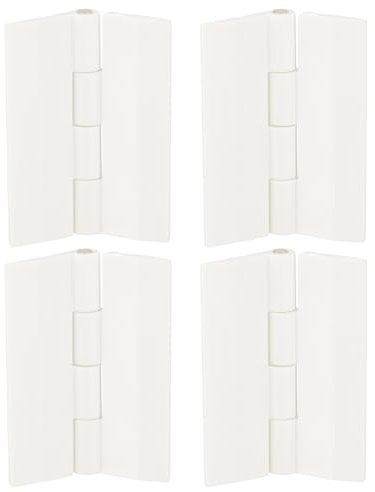 sourcing map 4Pcs Acrylic Hinges, 1.8 x 1.34 Inch Mini Hardware Folding Hinges Thicken Piano Hinges for Case Box Handicrafts, White