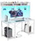 Devoko Gaming Tisch mit LED-Beleuchtung, 120x60 cm DIY-Stecktafel Schreibtisch mit USB-Anschluss und Steckdose, Computertisch mit Regal & Monitorständer, Weiß