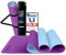 LA MENTE ES MARAVILLOSA - Gymnastikmatte, Rutschfest Yogamatte inkl. Tragegurt + Tasche + Übungs-E-Book, Gepolstert, Hautfreundliches TPE für Fitness/Pilates/Workout 183x61 cm (Lila/Blau ohne Design)