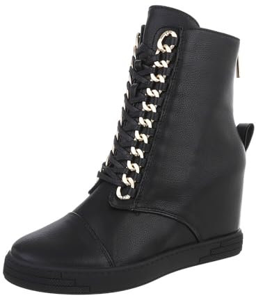 Ital Design Damenschuhe Stiefeletten High-Heel Stiefeletten, 0-583-, Kunstleder, Schwarz, Gr. 38