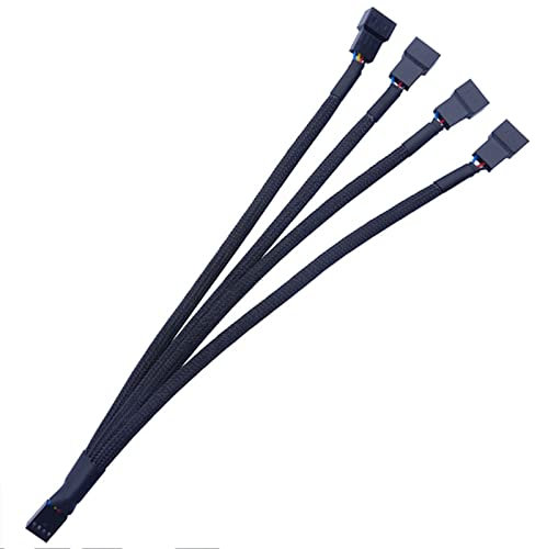 WOEIFGV 1 bis 4 Mainboard-Lüfterkabel, 4-polig, Y-Splitter, Lüfter, Linie, Computer, PC, Lüfter, Strom-Verlängerungskabel, 27 cm