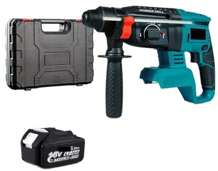 MZZYG Rotary Hammers 2000W 10600IPM Brushless Cordless Rotary Hammer Drill Rechargeable Electric Hammer Impact Drill For Battery(1x5.0Ah Battery)